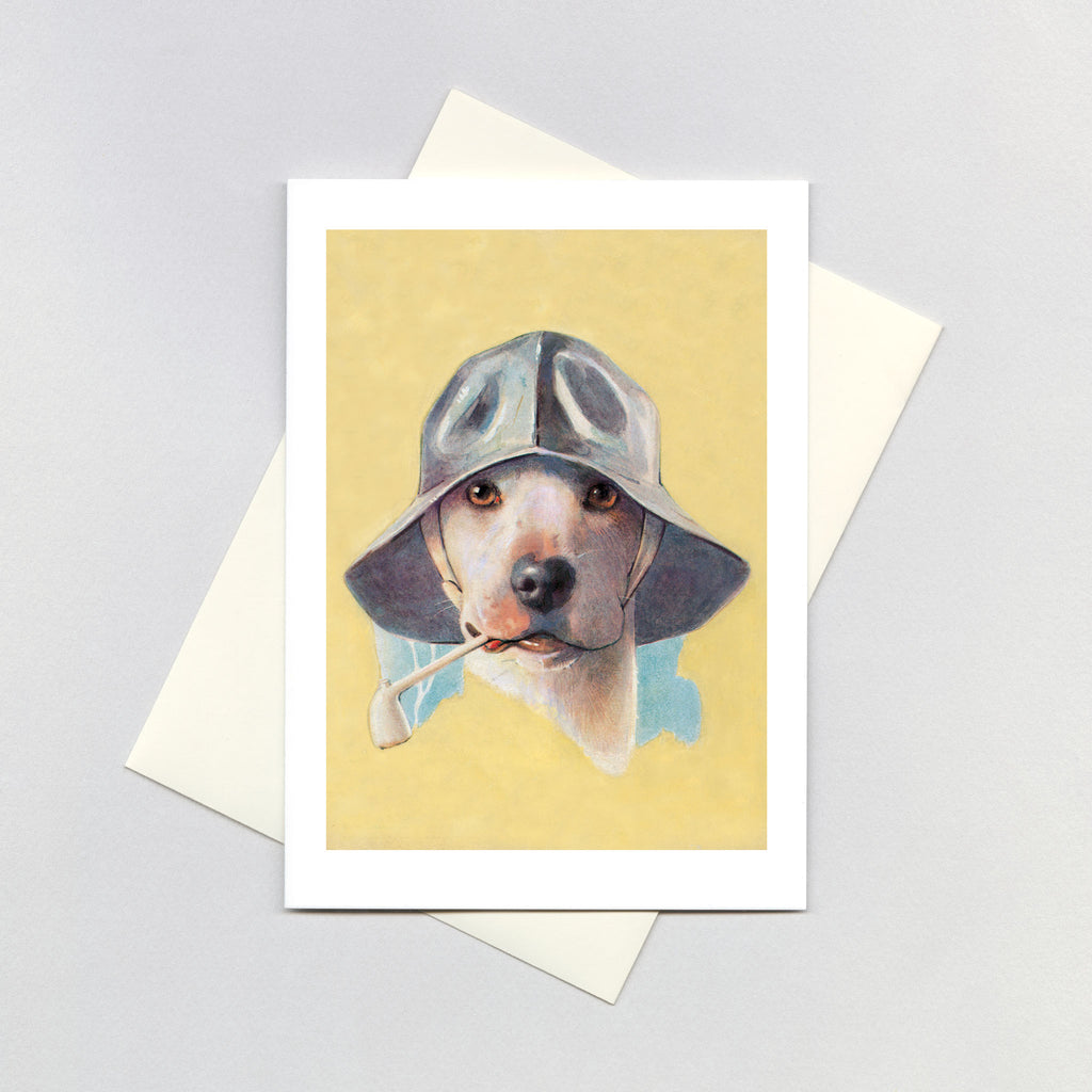 Dog in Hat With Pipe - Friendship Greeting Card