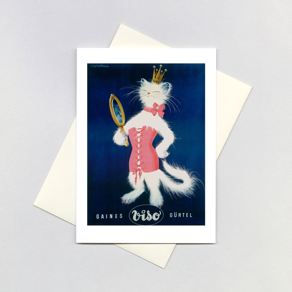 Queen of the Cats - Vintage Cosmetics Greeting Card