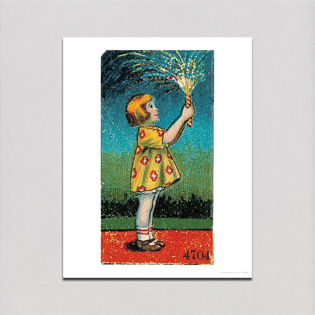 Girl With Sparkler - Children Art Print