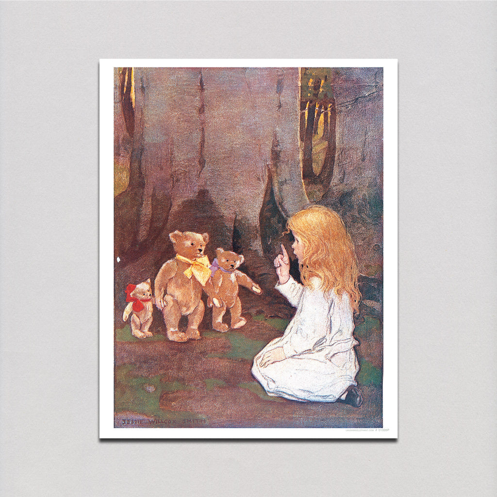 Telling the Teddy Bears Stories - Jessie Willcox Smith Art Print