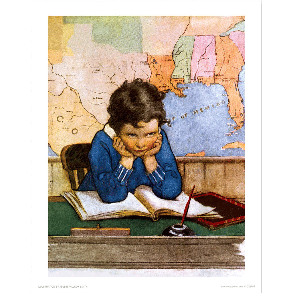 A Boy Daydreaming at School - Jessie Willcox Smith Art Print