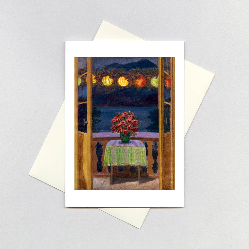 Lanterns and Flowers - Anniversary Greeting Card