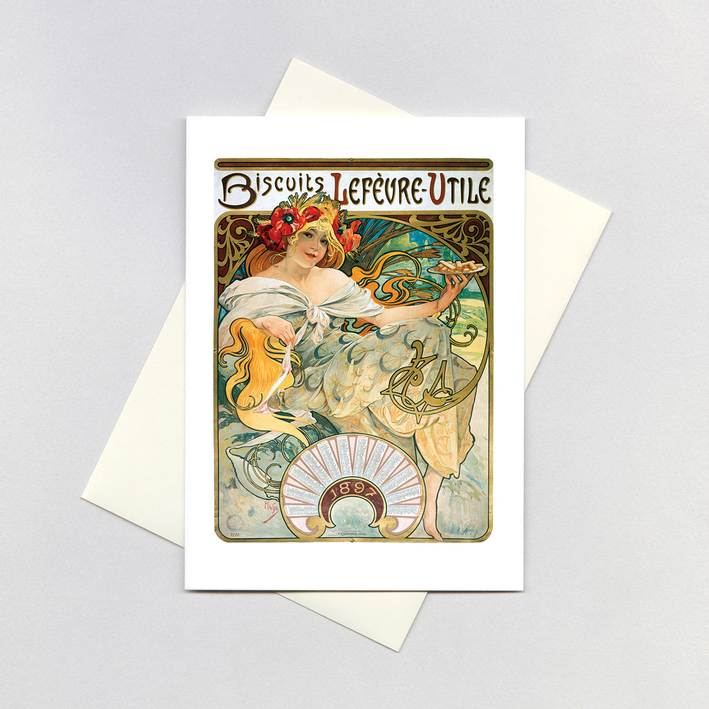 Biscuits Lefevre - Alphonse Mucha Greeting Card