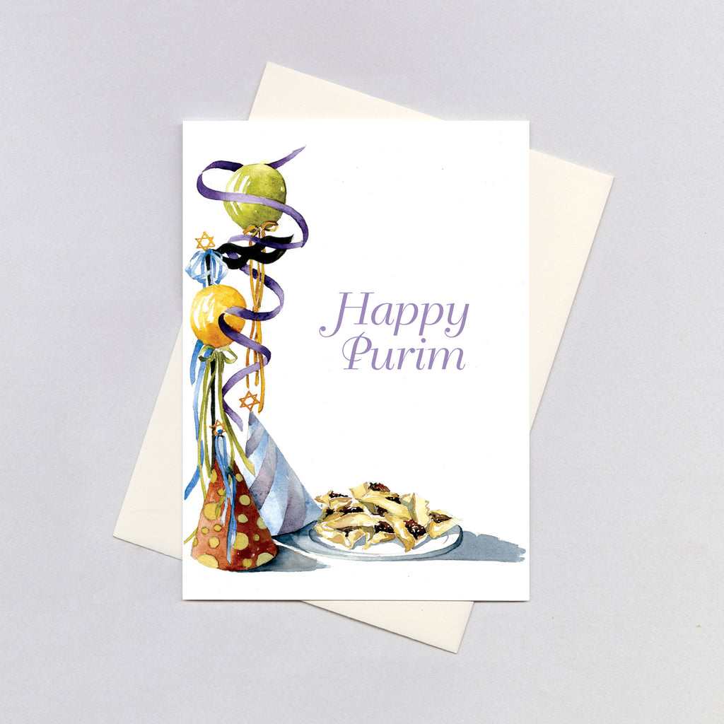 Balloons, Hats & Pastry - Jewish Greeting Card