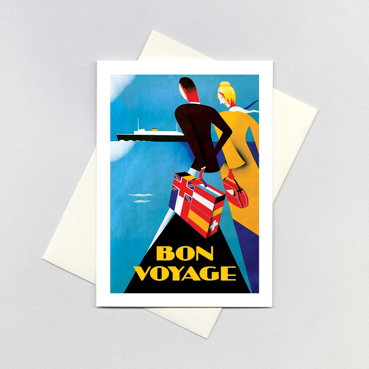 Couple with a Suitcase - Bon Voyage Greeting Card – Laughing Elephant