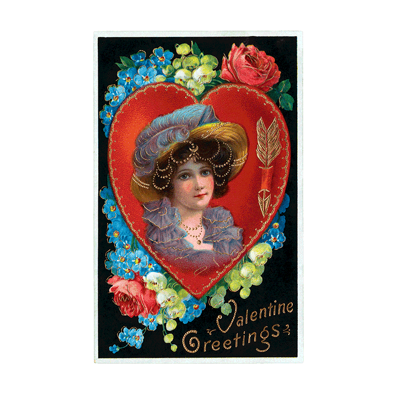Victorian Valentine Postcard Book - 30 Unique Vintage Postcards