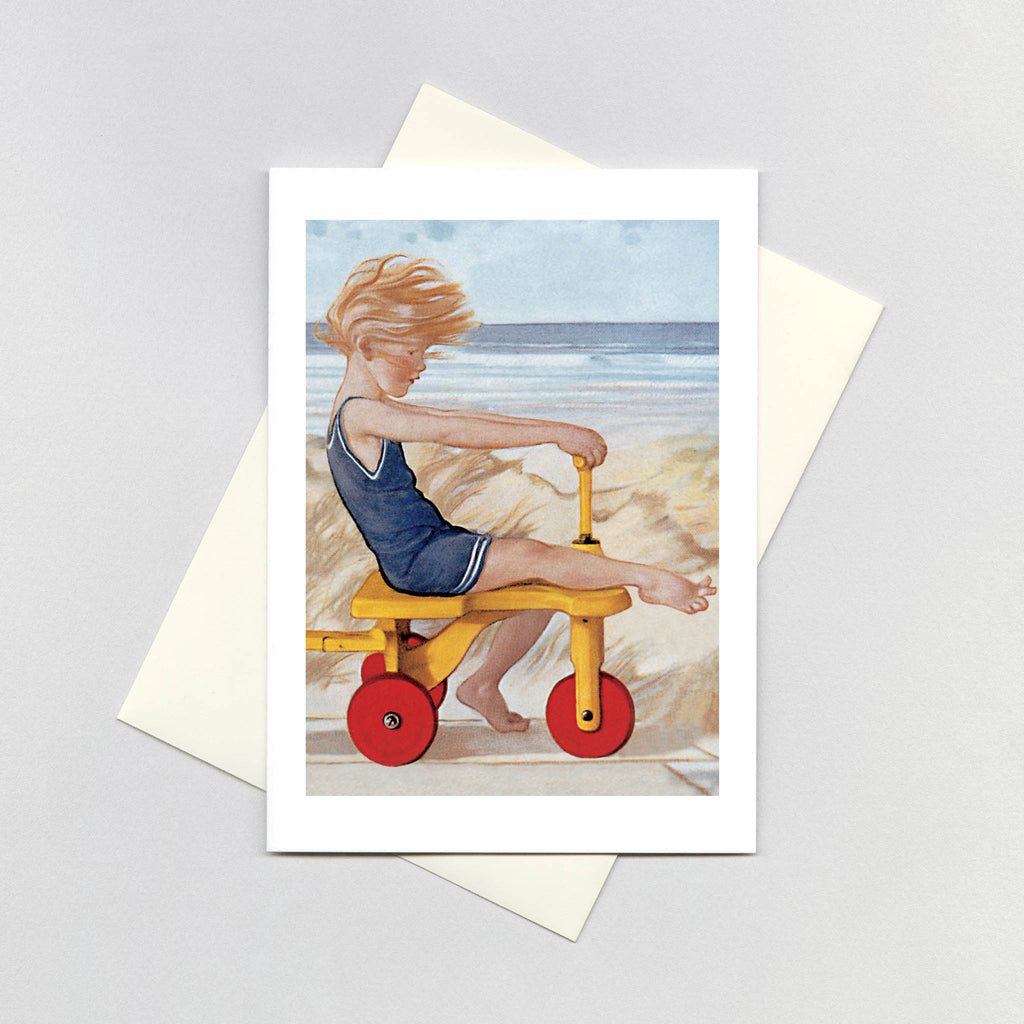 Child Playing at The Beach - Encouragement Greeting Card