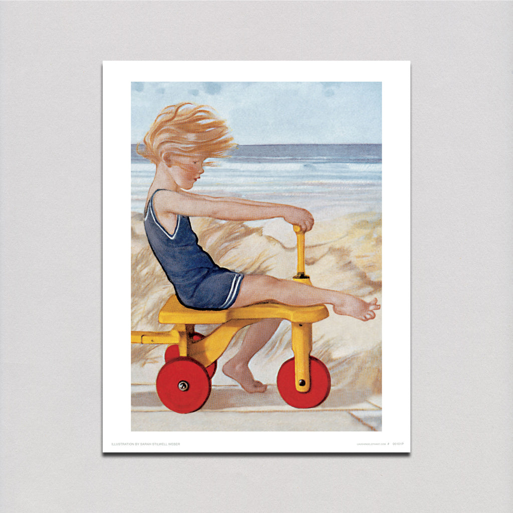Child Playing at The Beach - Children Art Print