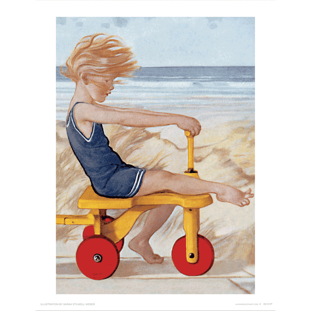 Child Playing at The Beach - Children Art Print