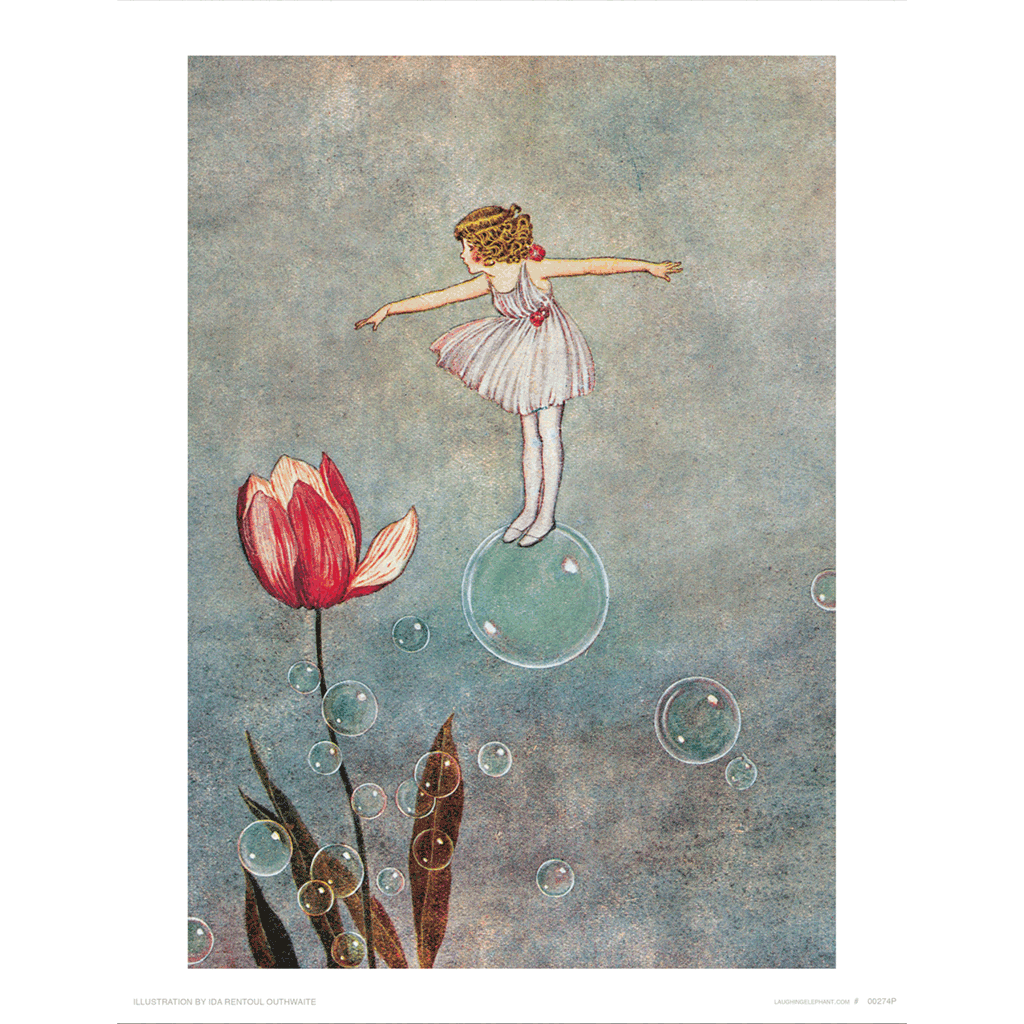Bubble Fairy With Tulip - Fairies Art Print Laughing Elephant Bubble Fairy With Tulip - Fairies Art Print Laughing Elephant