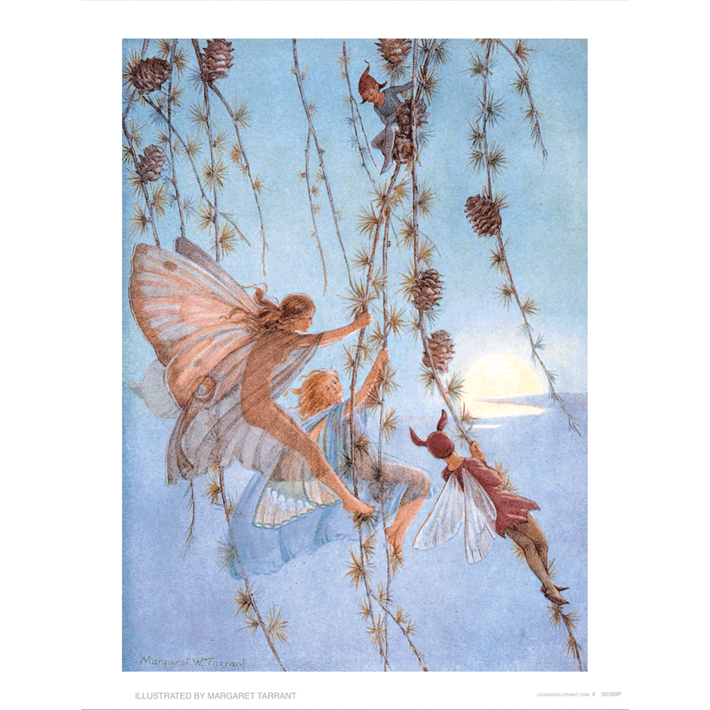 The Fairies in Flowers - Fairies Art Print