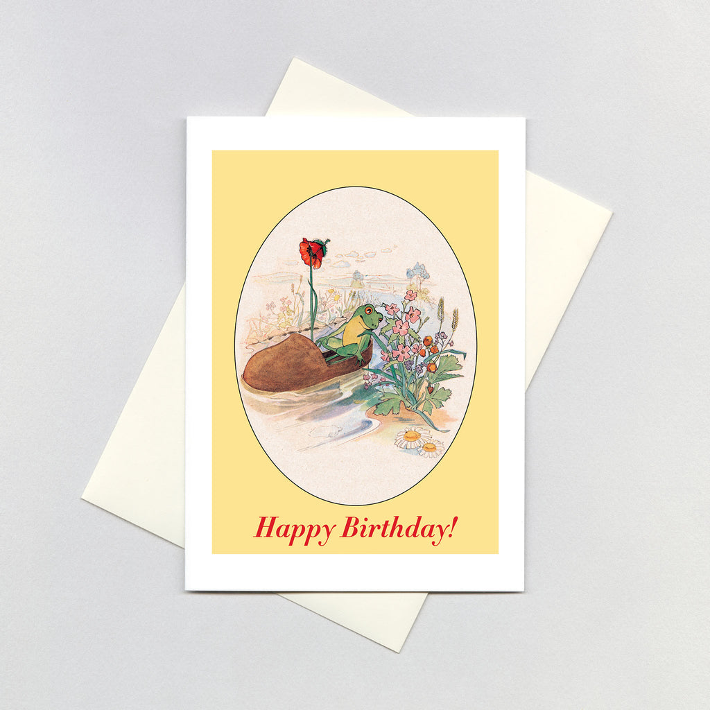 Froggie Goes Boating - Birthday Greeting Card