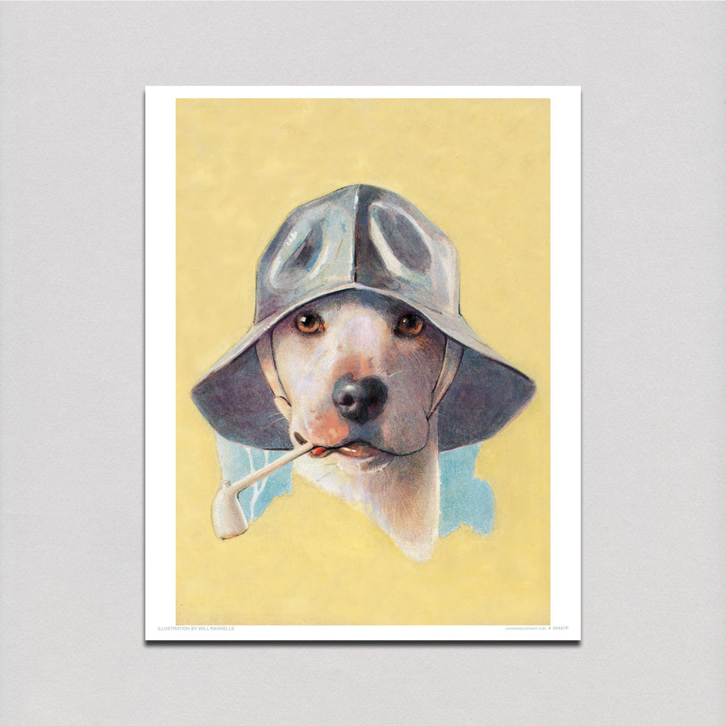 Dog in Hat w/ Pipe - Delightful Dogs Art Print