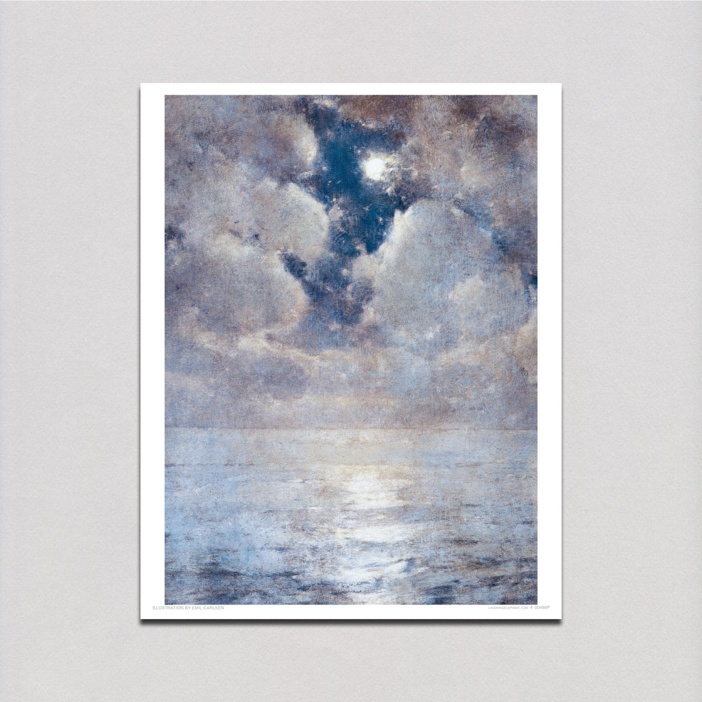 Cloudy Night With Moon - Nature's Beauty Art Print