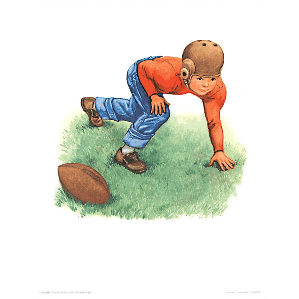 The Littlest Football Player - Children Art Print