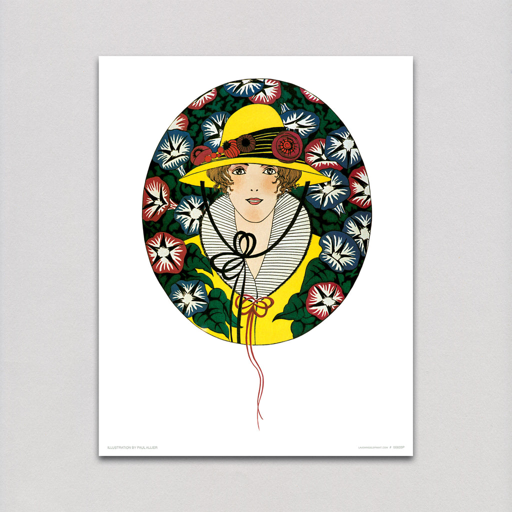 Woman in Yellow Hat - Fashion Art Print