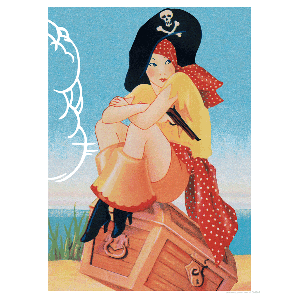Jaunty Pirate Woman - Women Art Print