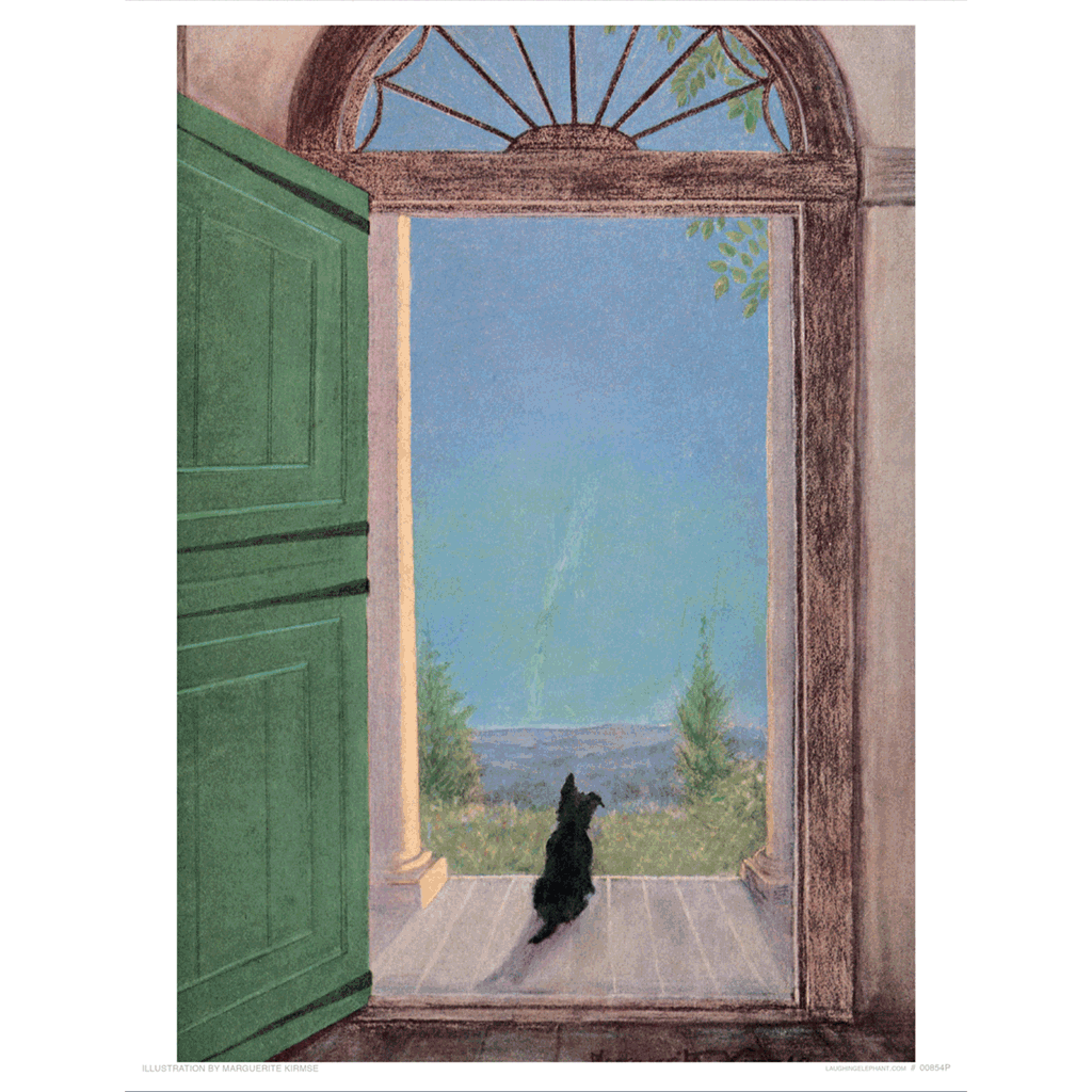 Scottie Dogs in a Doorway - Delightful Dogs Art Print