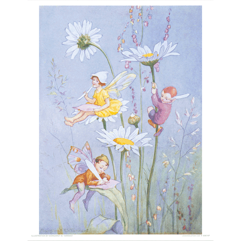 Little Fairies Among the Daisies - Fairies Art Print