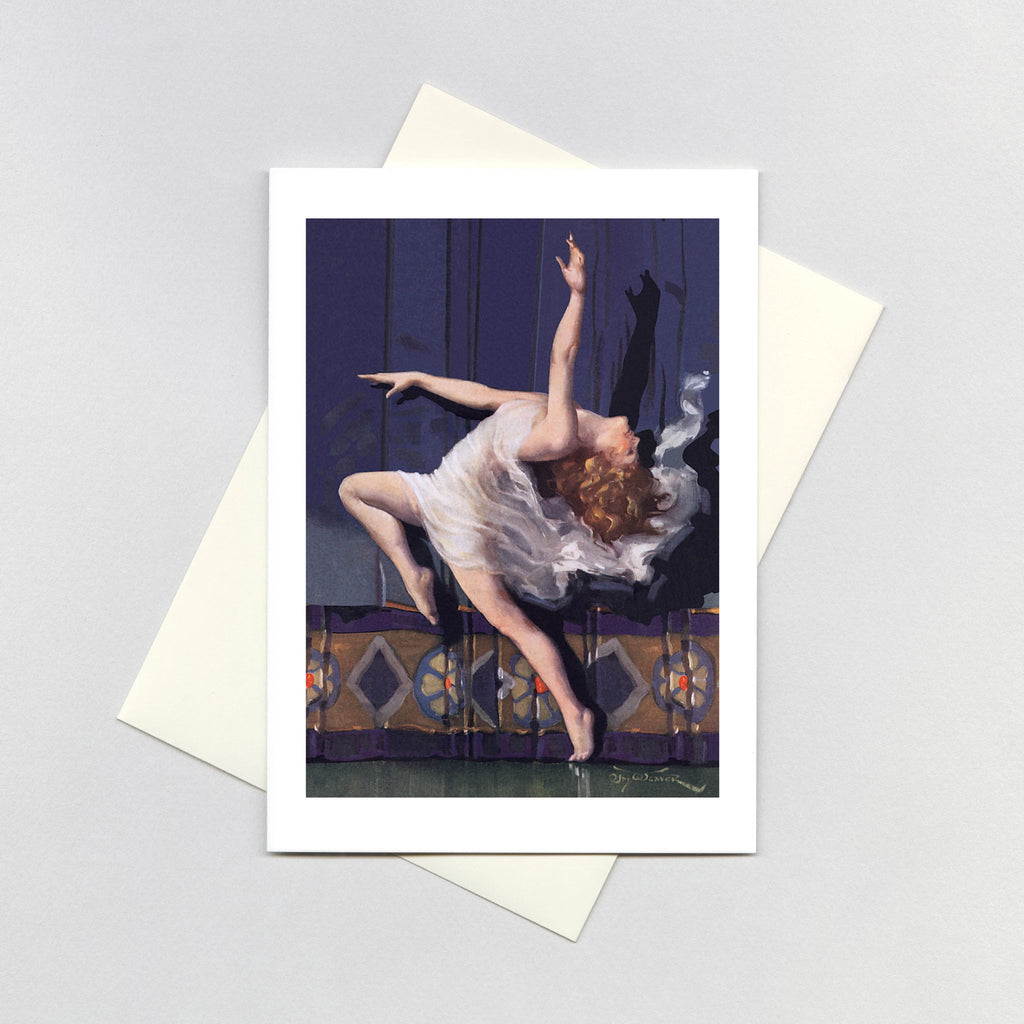 A Woman Dancing in Classical Drapery - Women Greeting Card