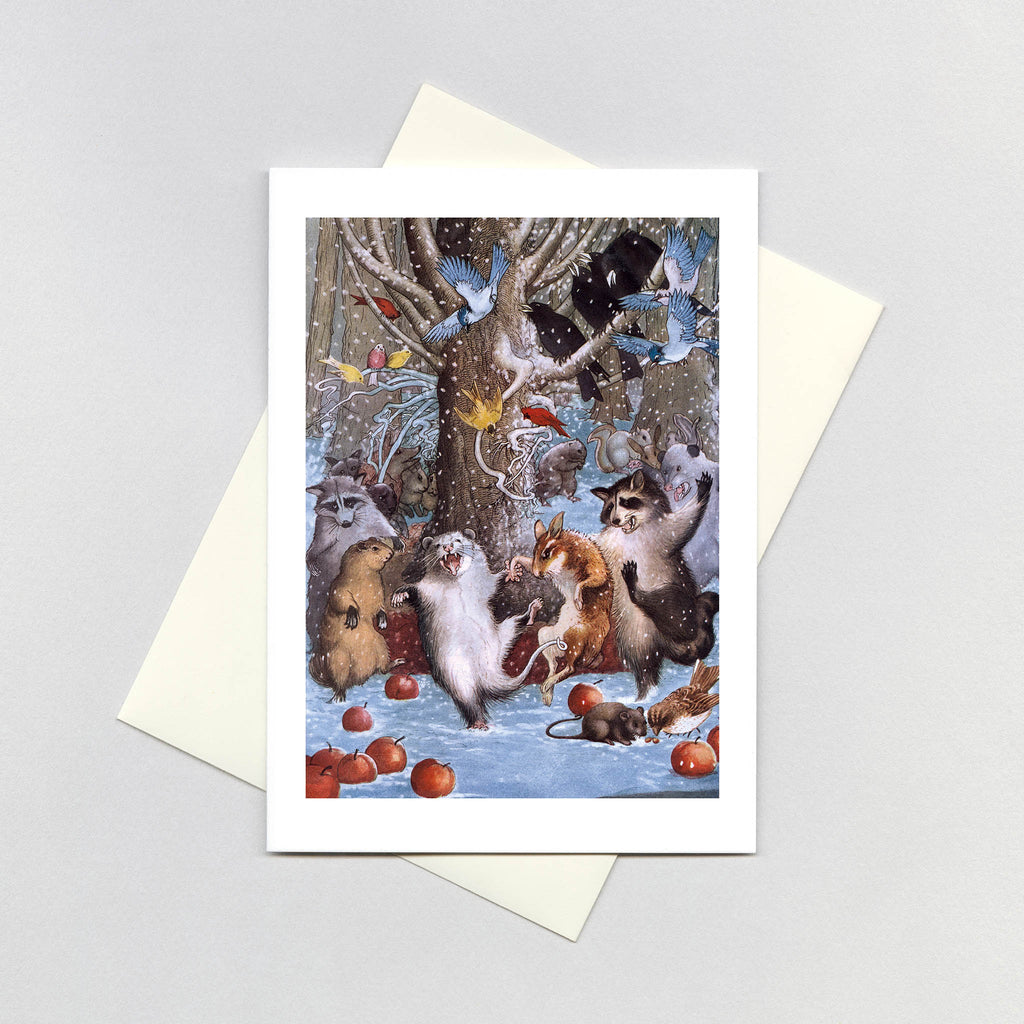 Animals Dancing In the Snow - Celebration Greeting Card