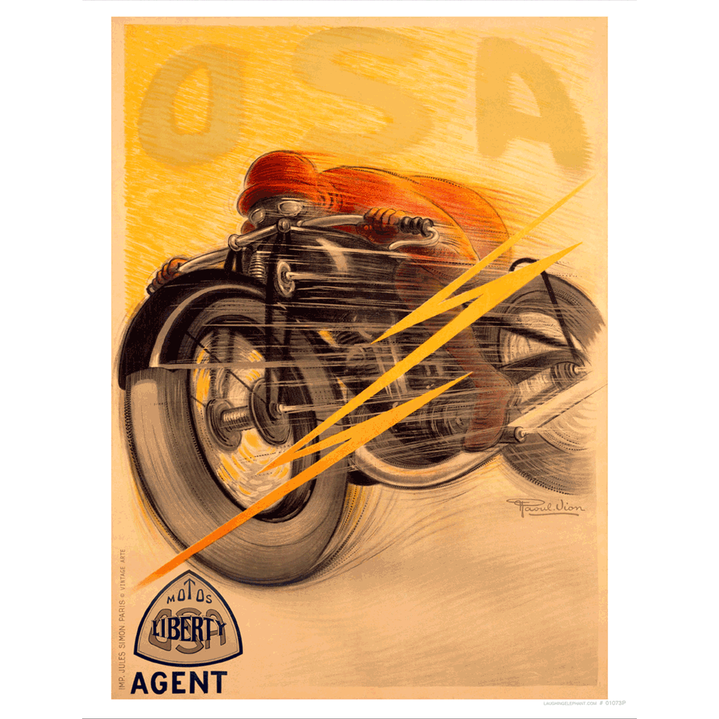 French Motorcyle Poster - Travel Art Print