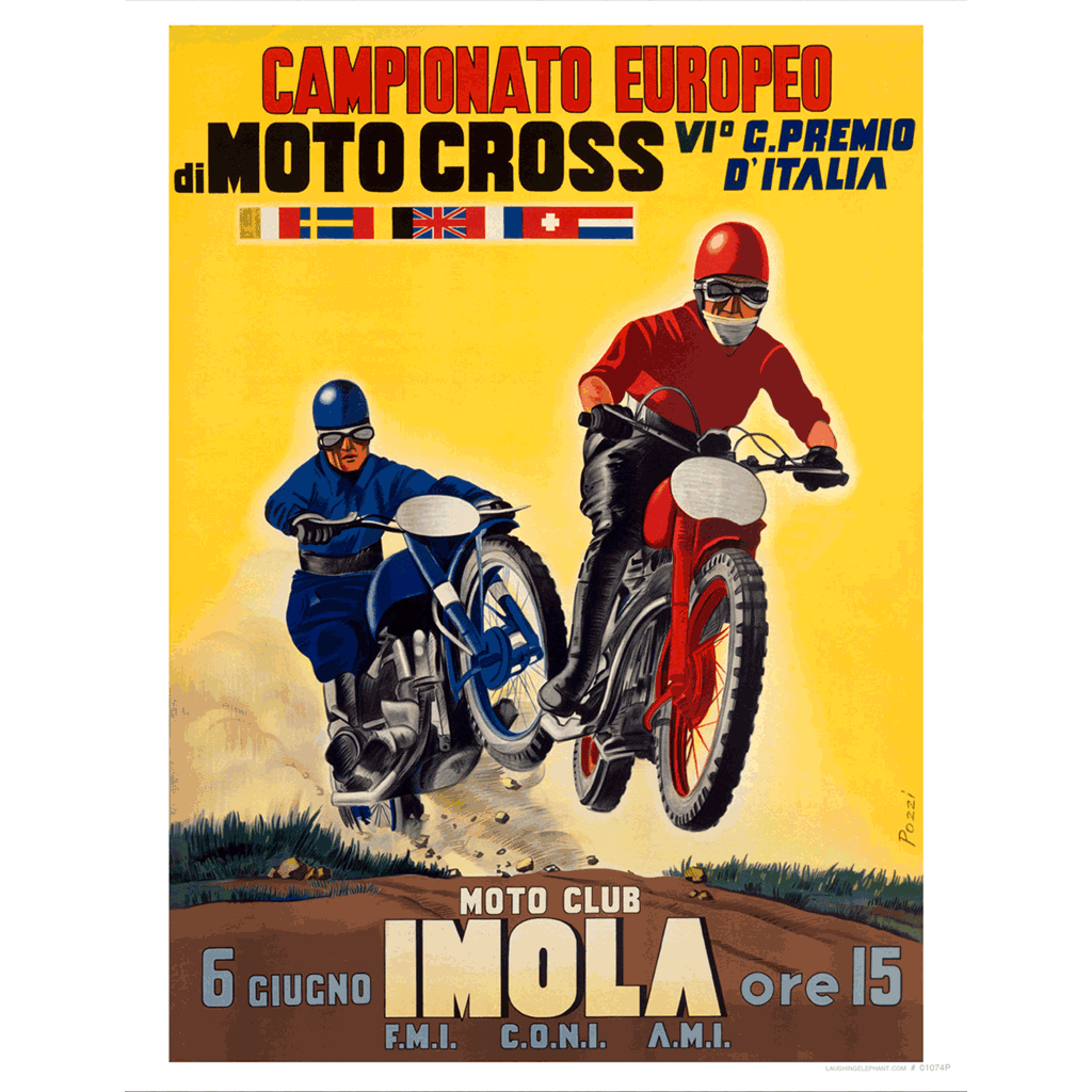 Italian Motocross Poster - Travel Art Print