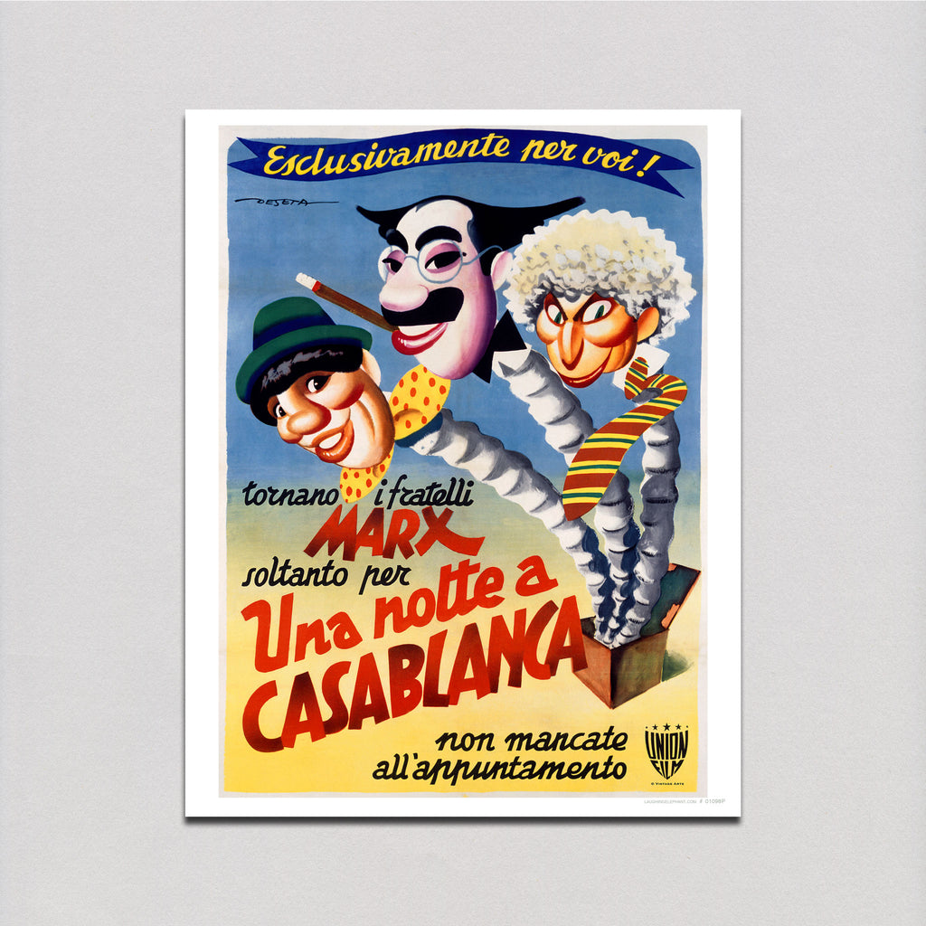 The Marx Brothers: Casablanca - Retro Movie Posters Art Print