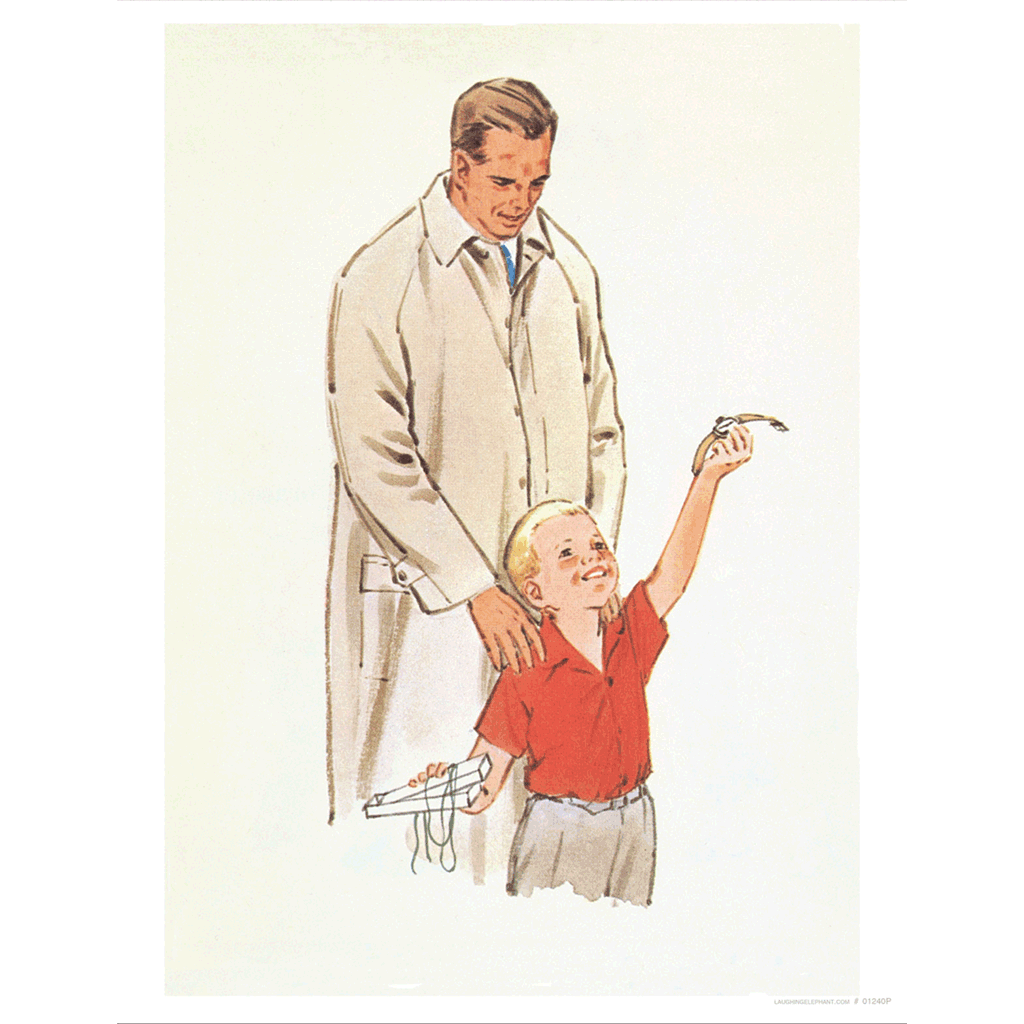 Son Giving Father a Gift - Family Art Print
