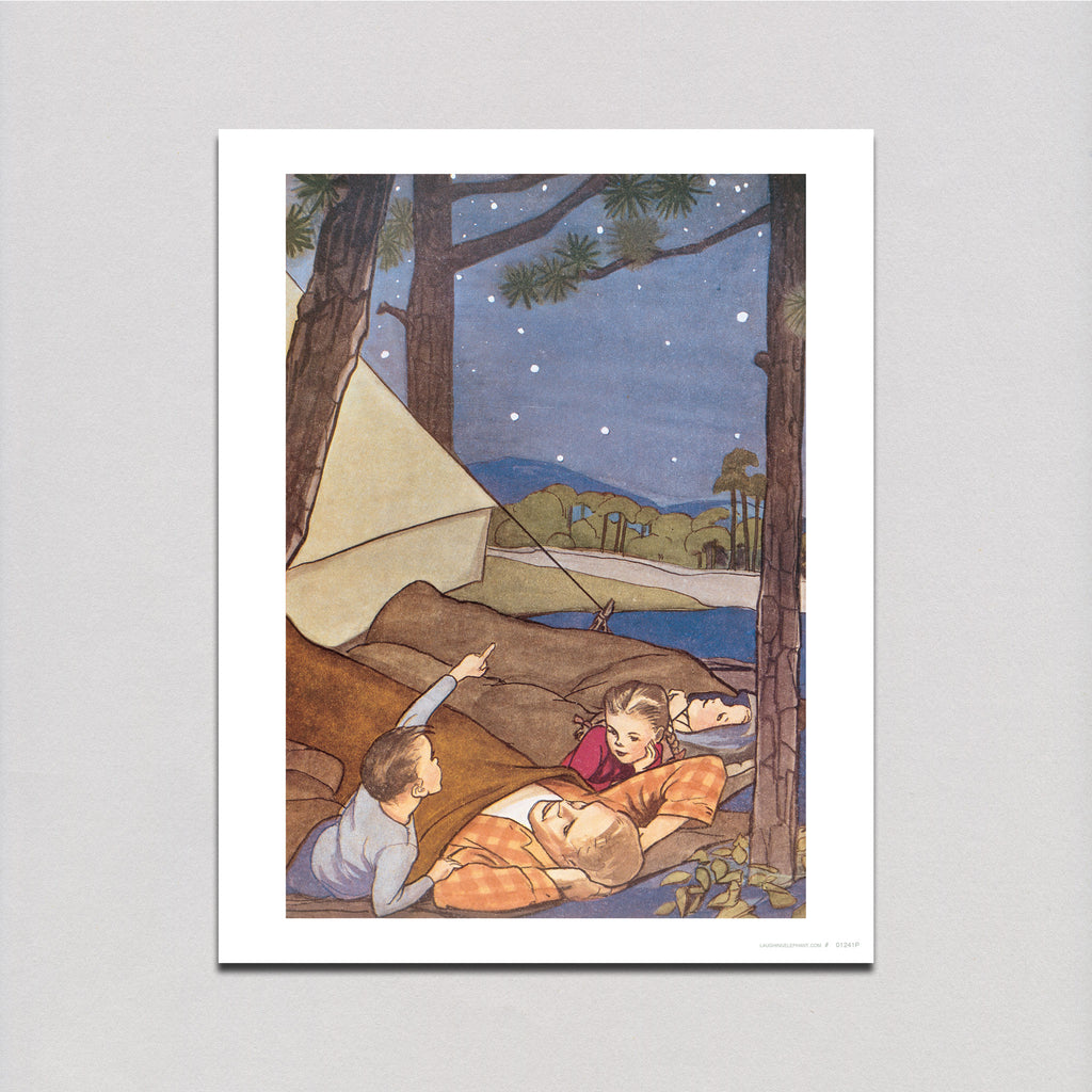 Camping With Dad - Family Art Print