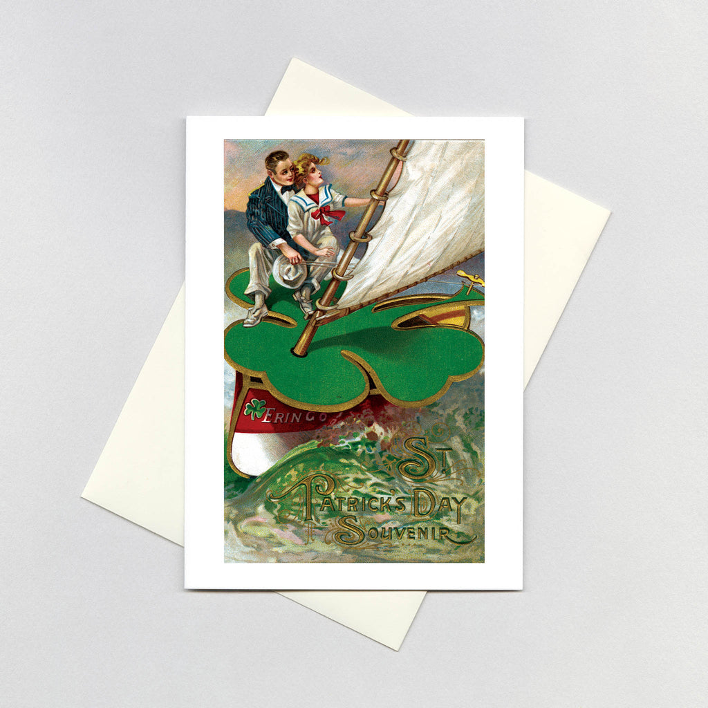 A Couple on a Shamrock Boat - St. Patrick's Day Greeting Card