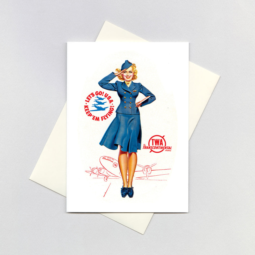 Flight Attendant - Bon Voyage Greeting Card