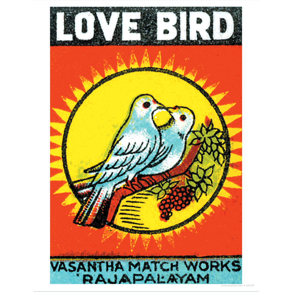 Love Bird Matchworks - Matchbox Labels Art Print