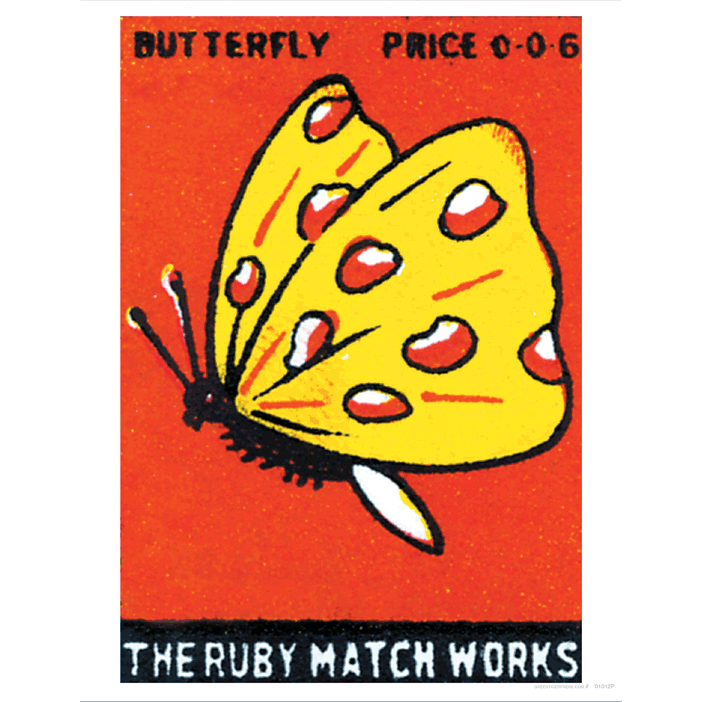 Butterfly Matchworks - Matchbox Labels Art Print