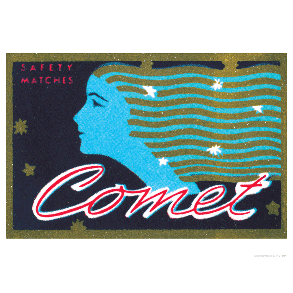 Comet Safety Matches - Matchbox Labels Art Print