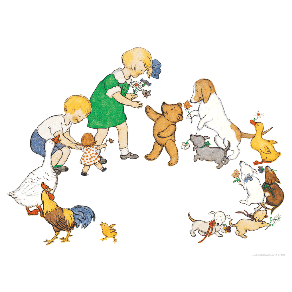 Teddy Bear and Friends - Animal Friends Art Print