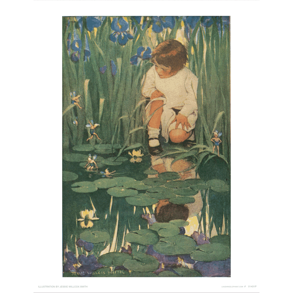 Fairies at the Lily Pond - Jessie Willcox Smith Art Print