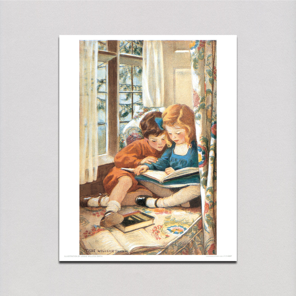 Reading In The Window - Books & Readers Art Print
