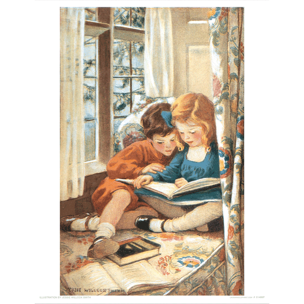 Reading In The Window - Books & Readers Art Print
