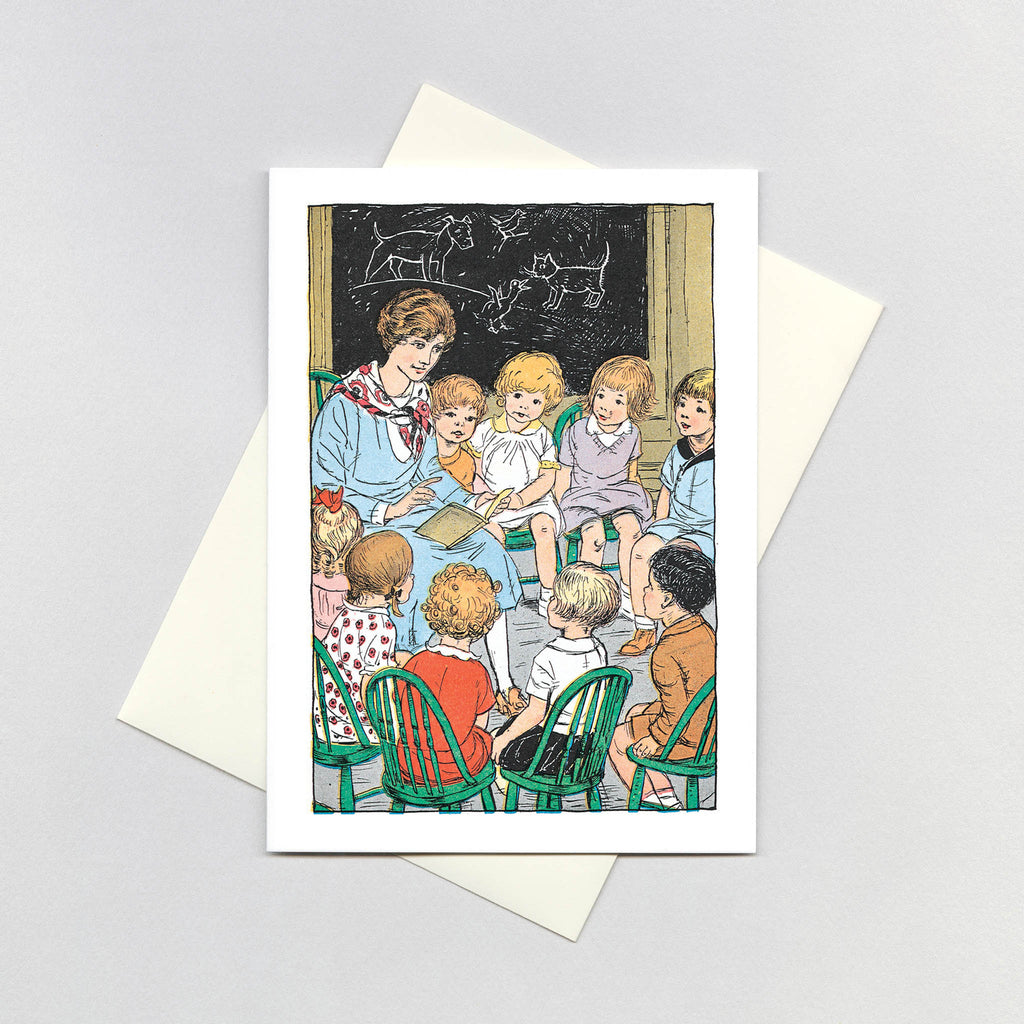 Teacher Reading to Students - Books & Readers Greeting Card