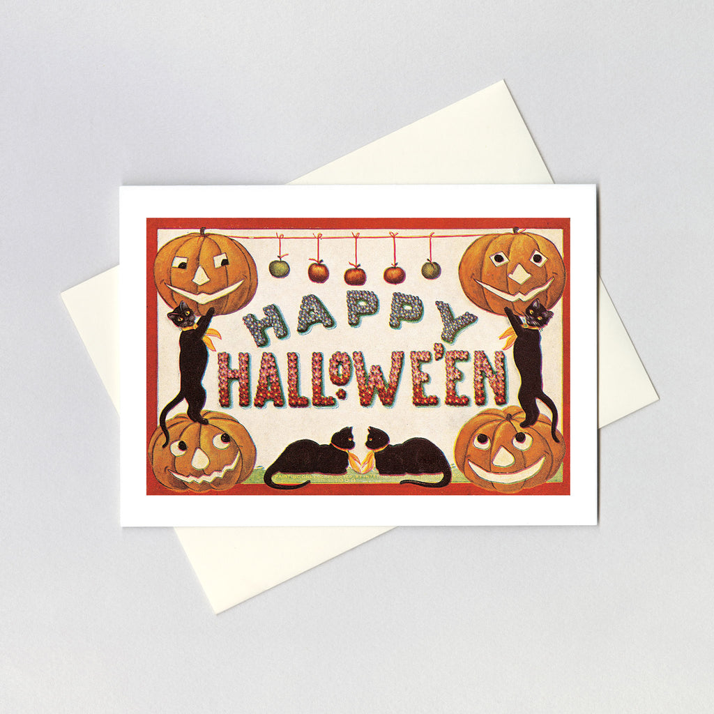 Happy Halloween Black Cat - Halloween Greeting Card