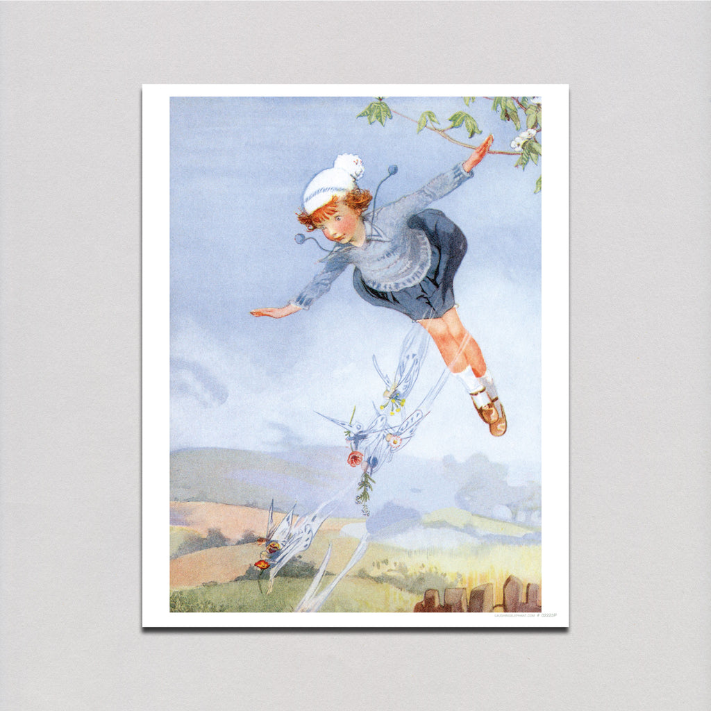 Flying With the Fairies - Fairies Art Print