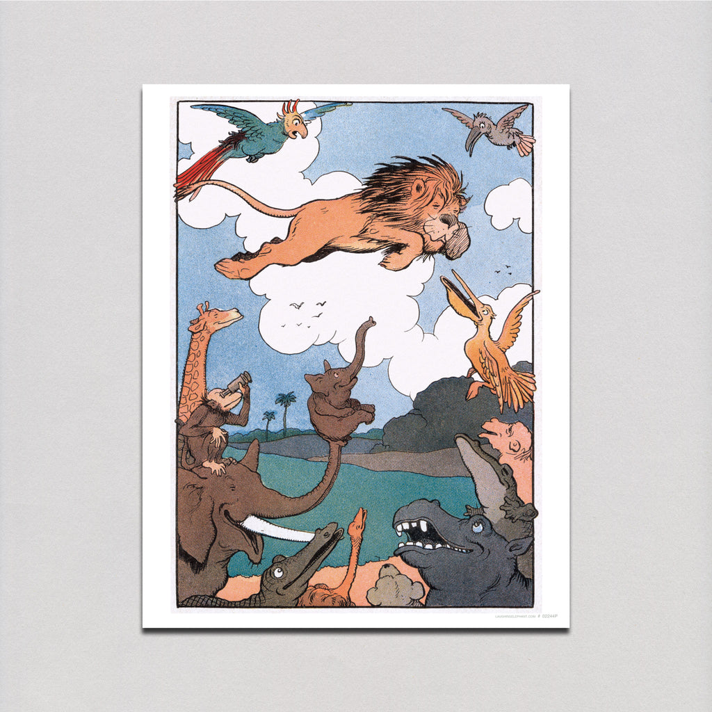 Leaping Lion - Weird & Wonderful Art Print