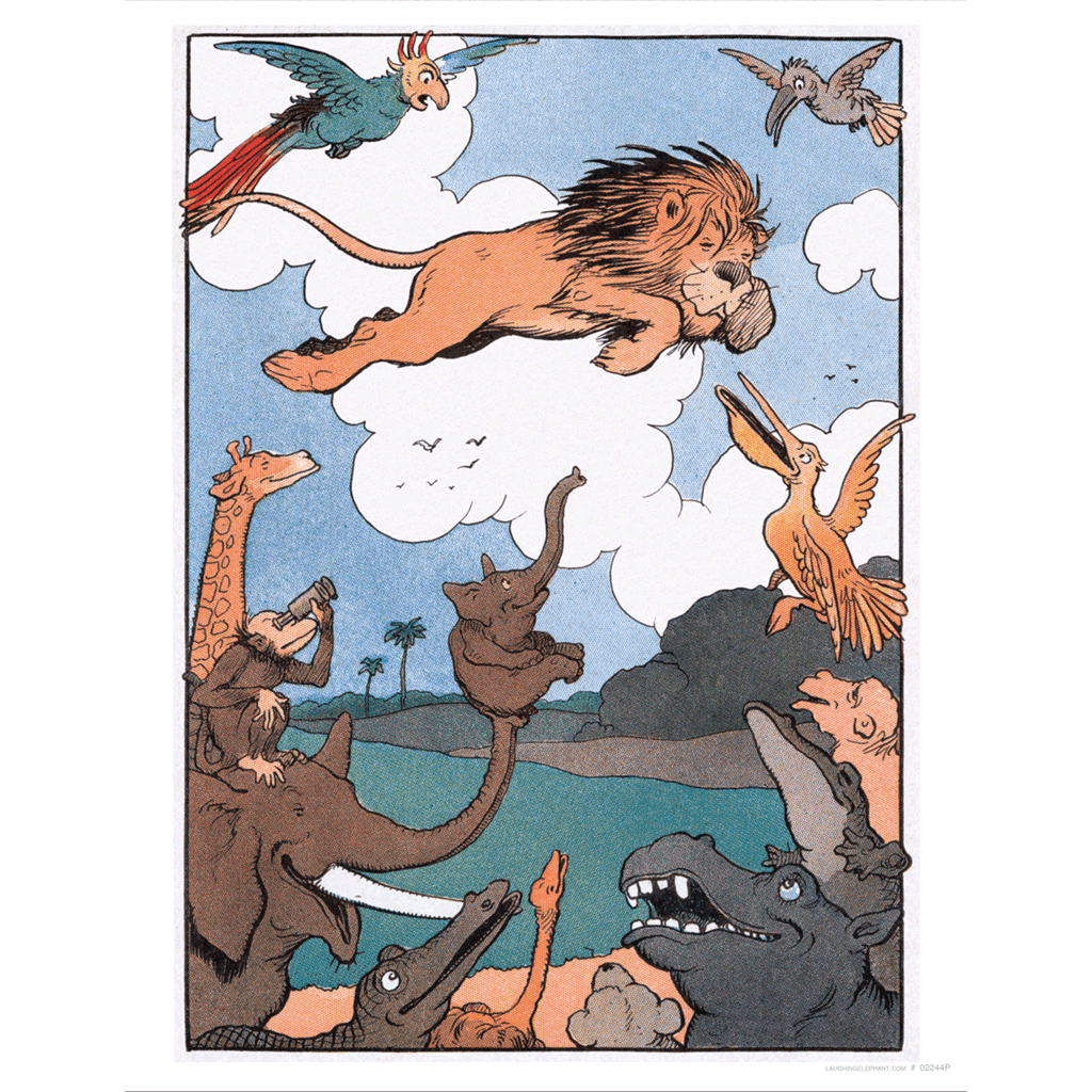 Leaping Lion - Weird & Wonderful Art Print