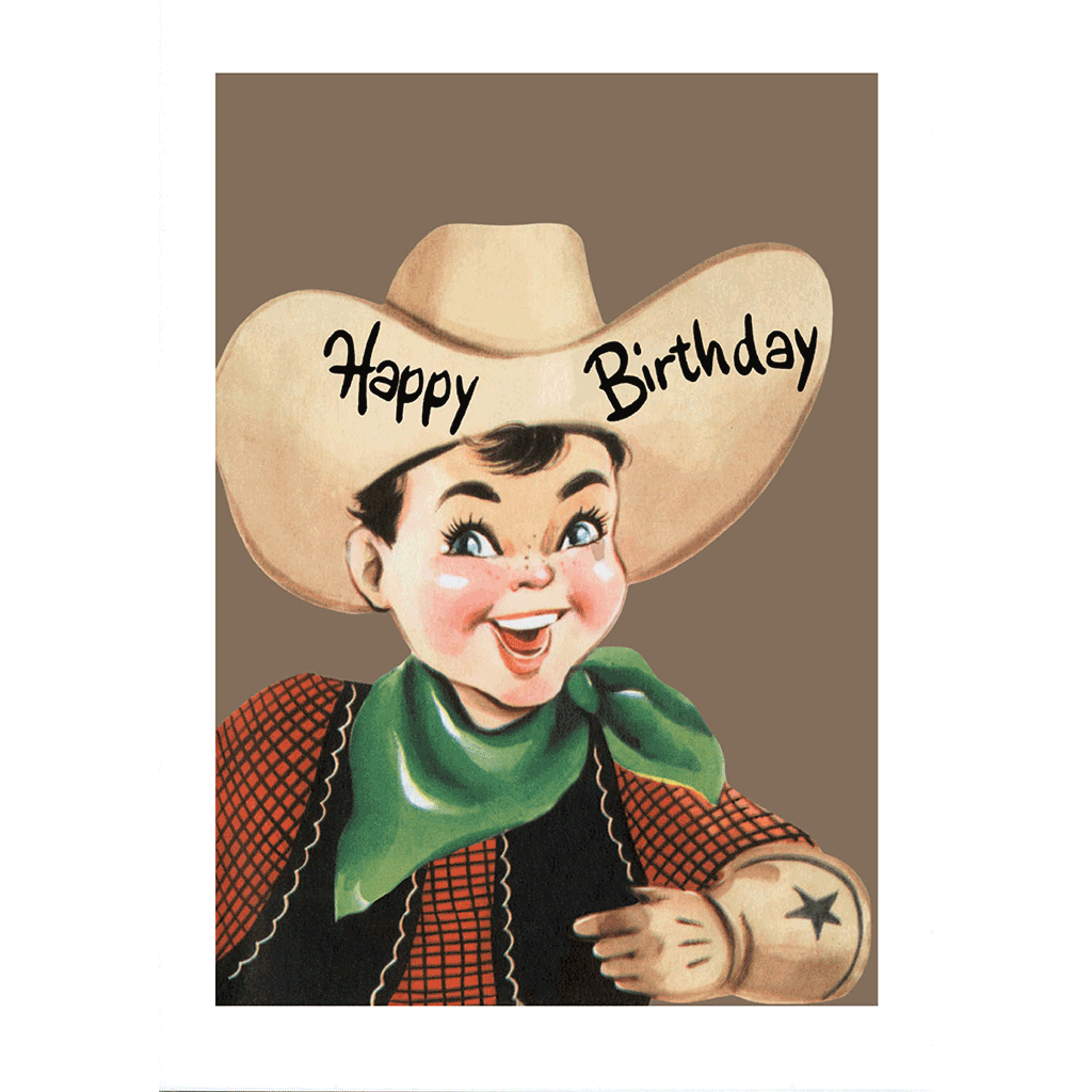 Happy Birthday Cowboy Birthday Greeting Card Laughing Elephant