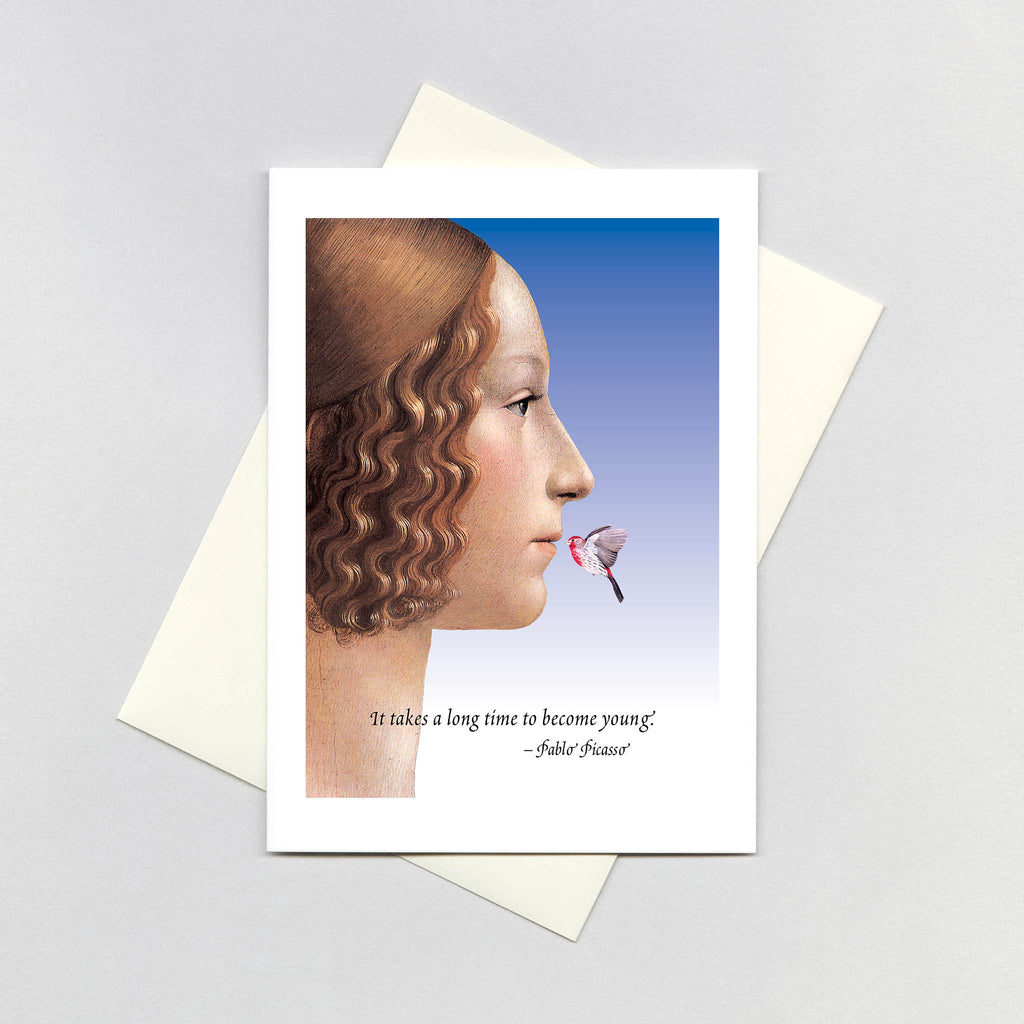 Woman With Bird - Encouragement Greeting Card