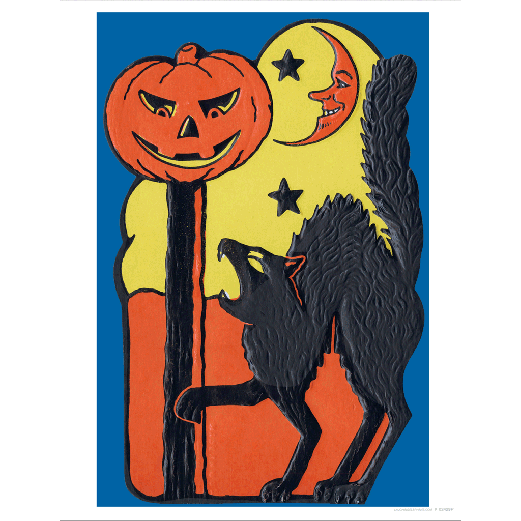 Halloween Fierce Cat - Halloween Art Print