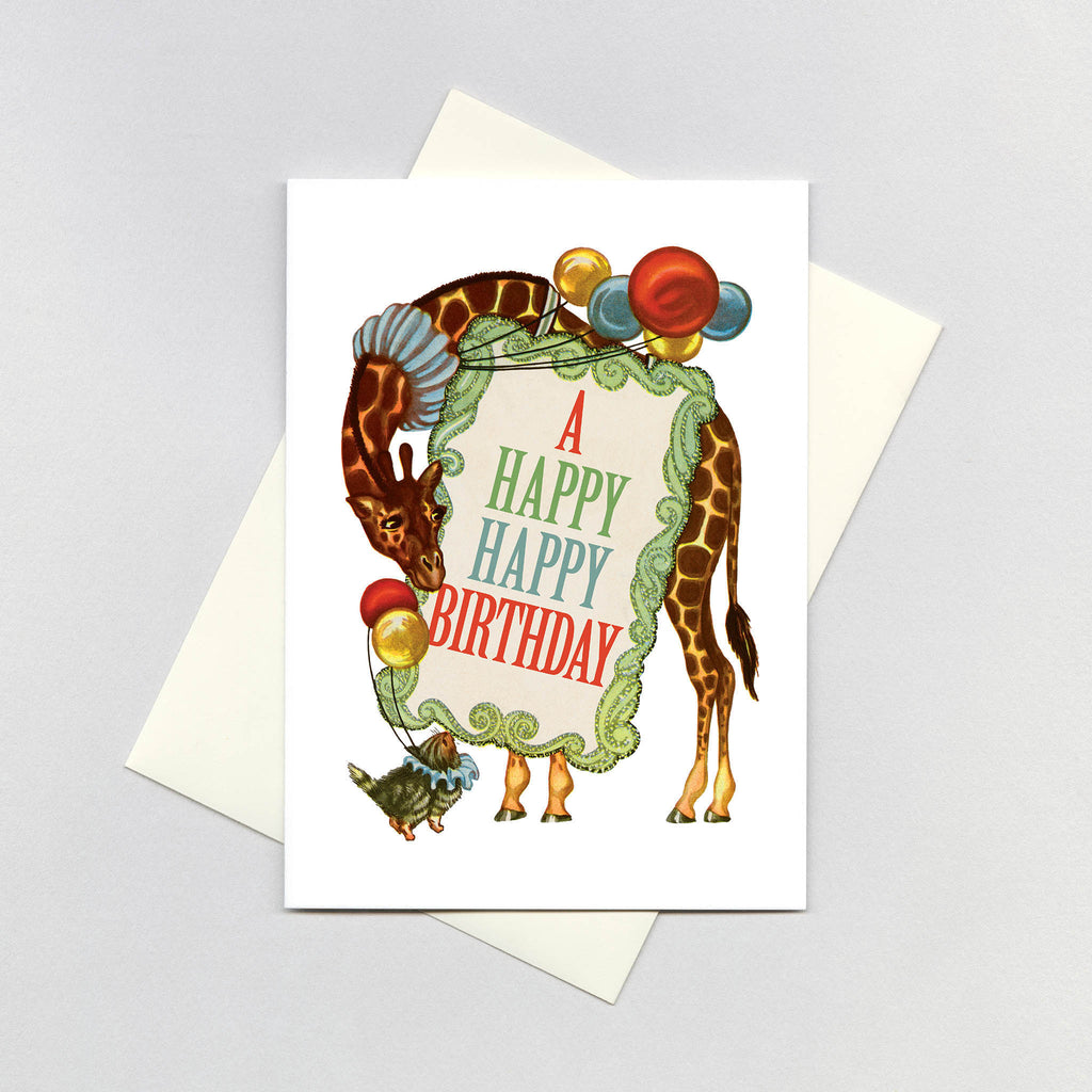Circus Giraffe - Birthday Greeting Card
