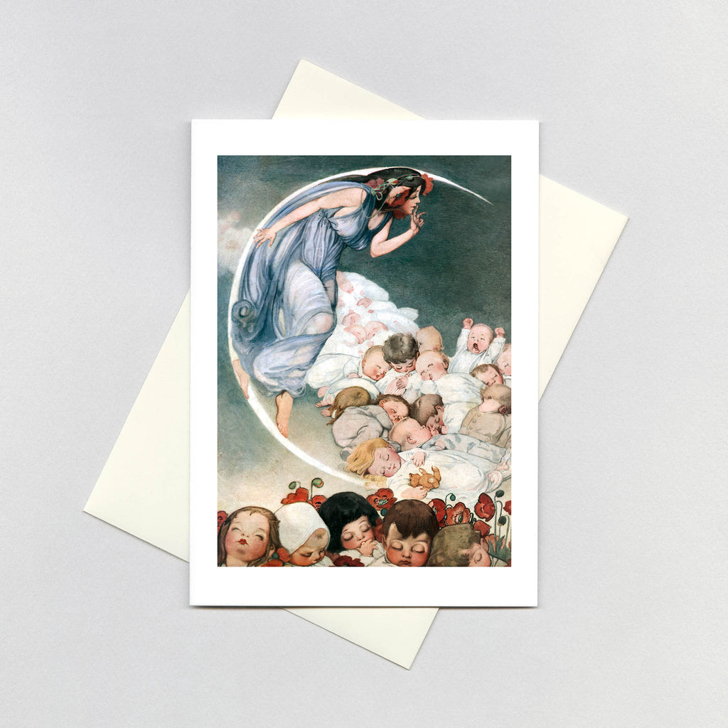Moon Lady with Babies - Baby Greeting Card
