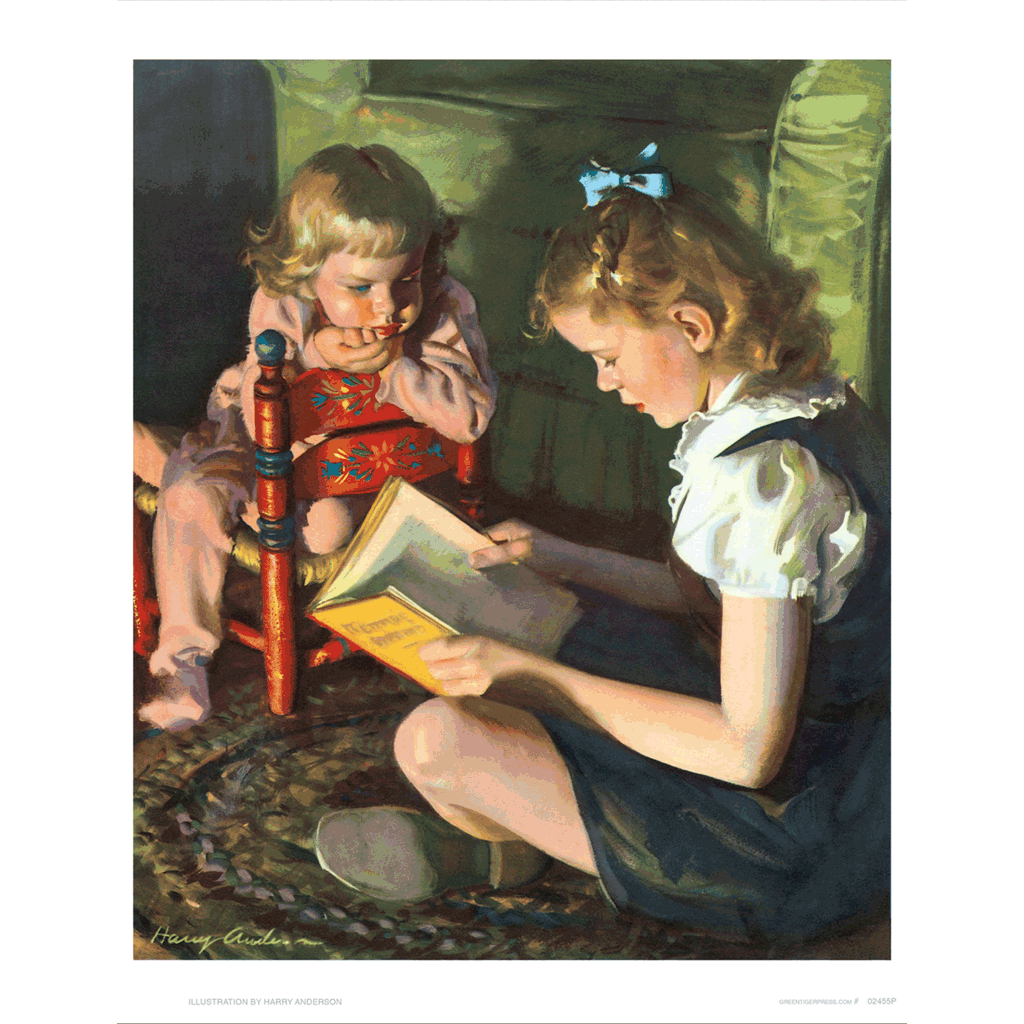 Girls Reading - Books & Readers Art Print